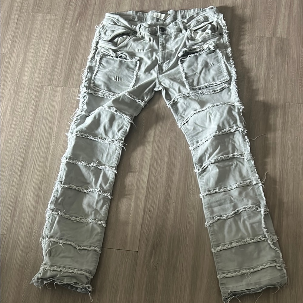 Men's Stacked Gray Jeans
